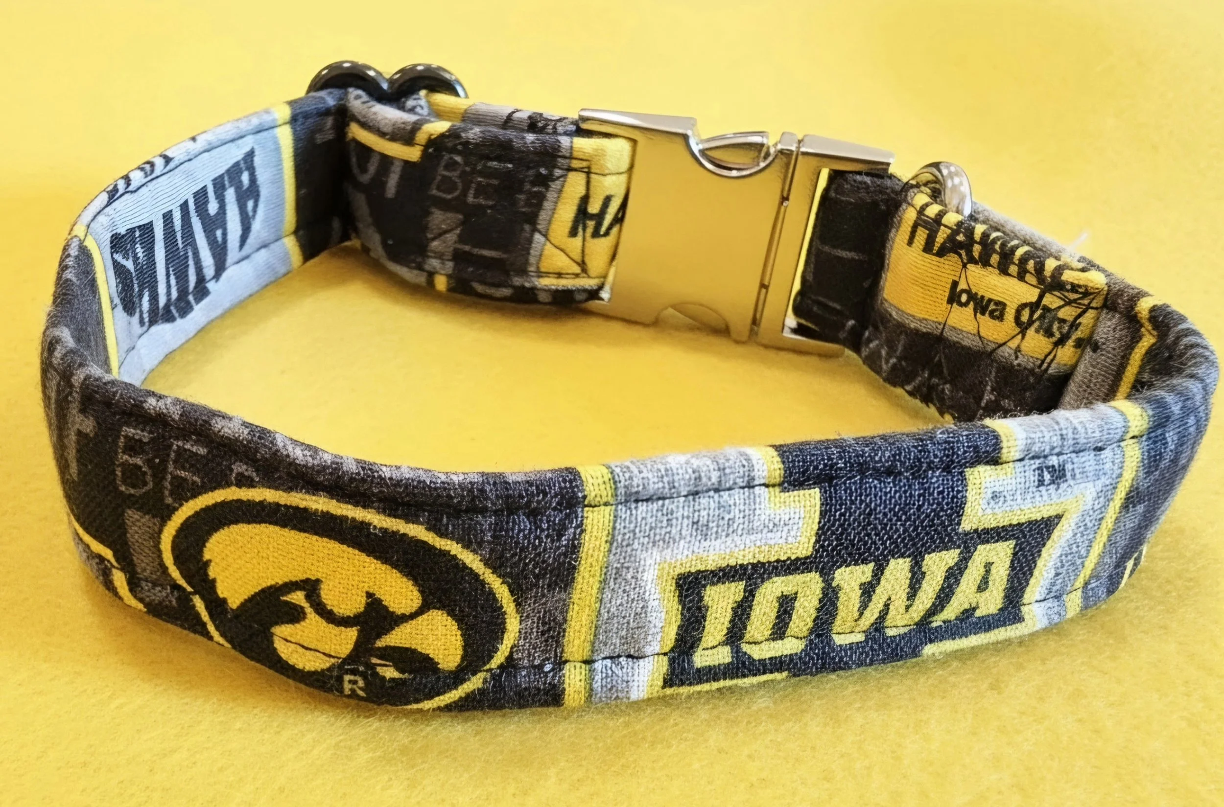 "Black & Gold Spirit" Handmade Dog Collar | Small (Up to 15")