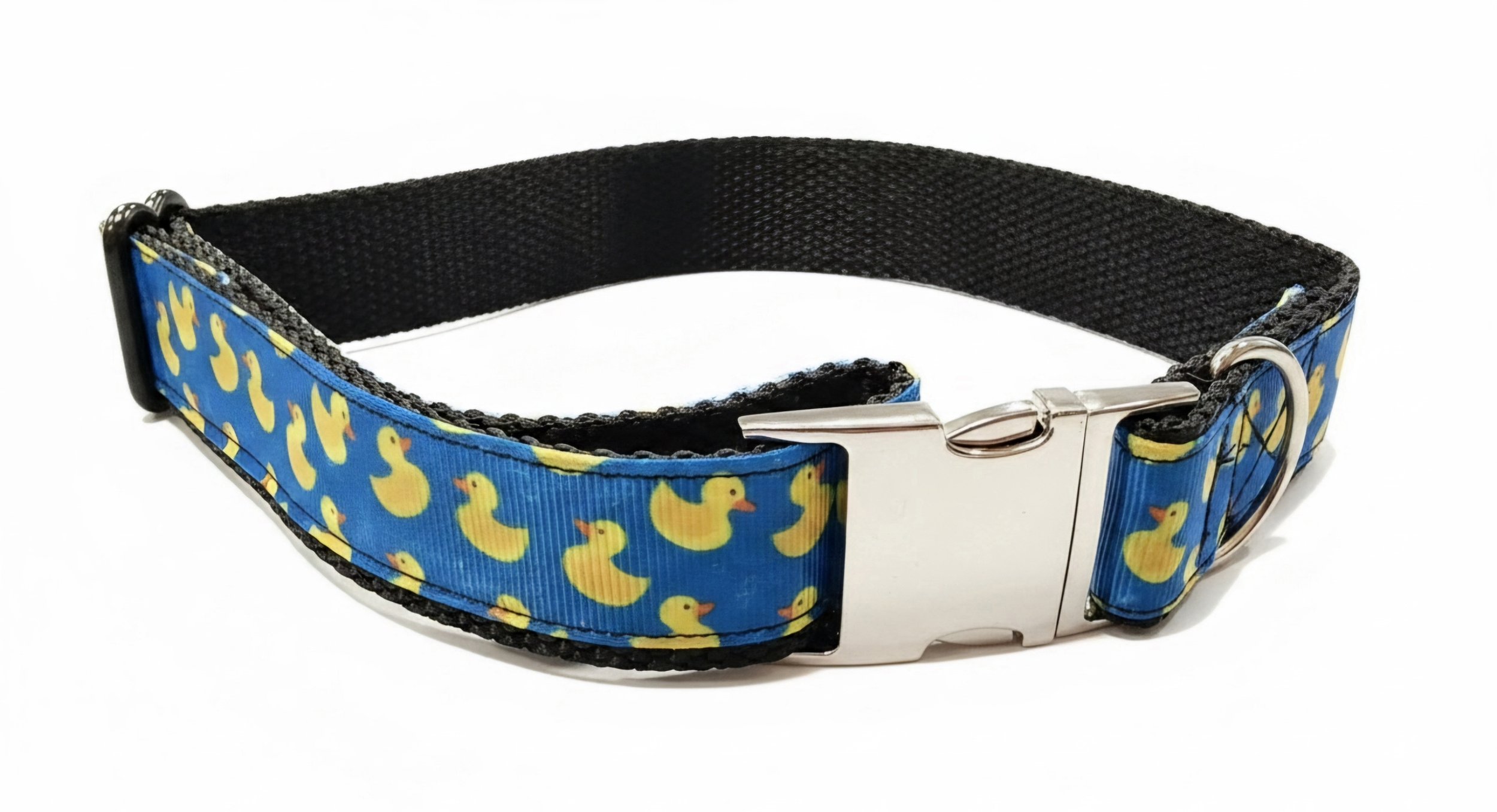 "Duck, Duck, Woof!" Handmade Dog Collar – Large (Up to 23") |