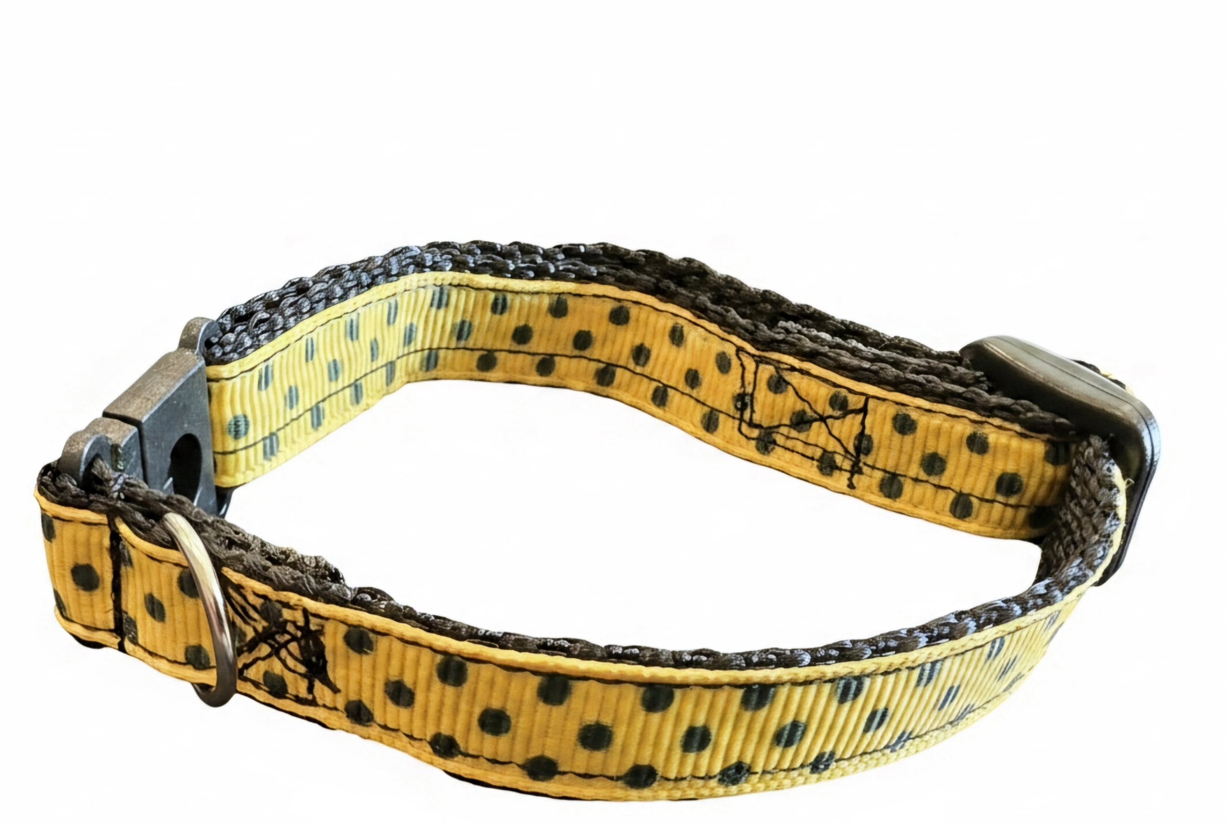 "Polka Dot Picnic" Handmade Mustard Polka Dot Breakaway Cat Collar