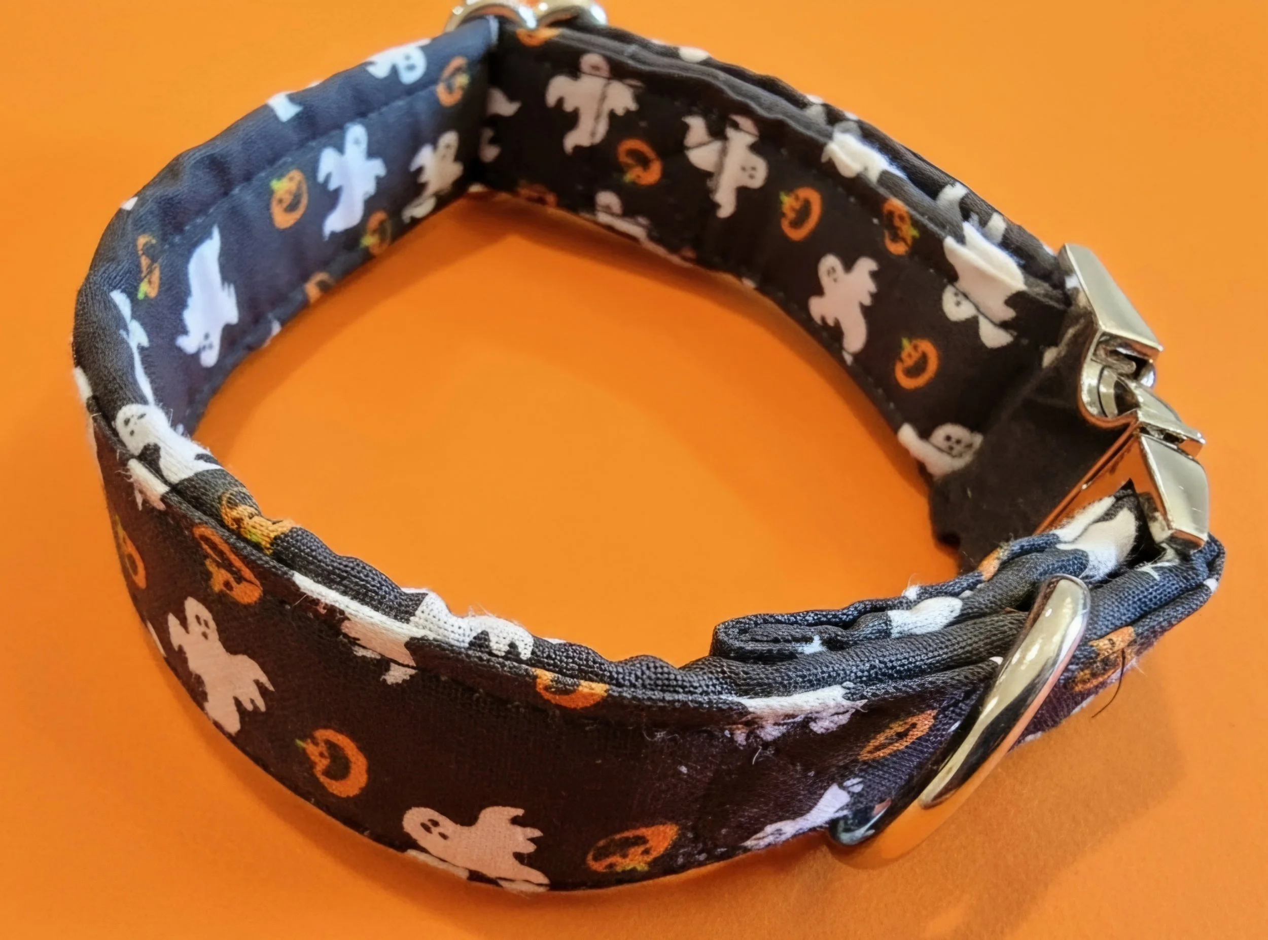 "Haunted Hounds" Handmade Halloween Ghost Dog Collar | Small (Up to 15") |