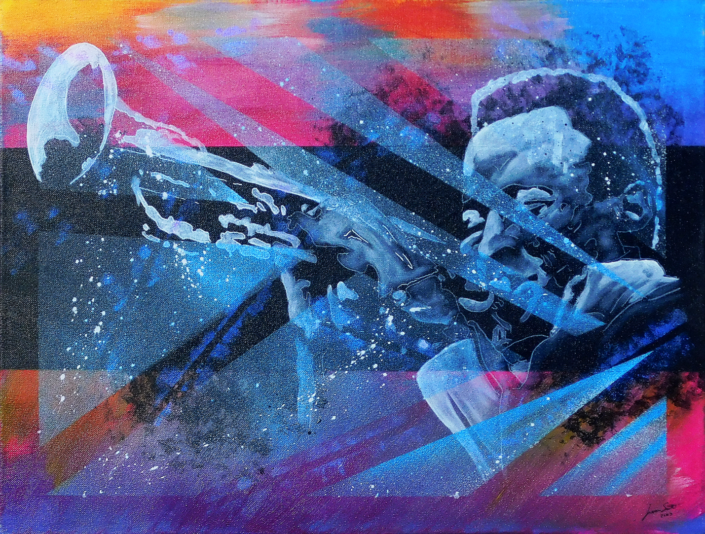 Blue Horn 
Acrylic on Canvas 
Size 18"x24"
