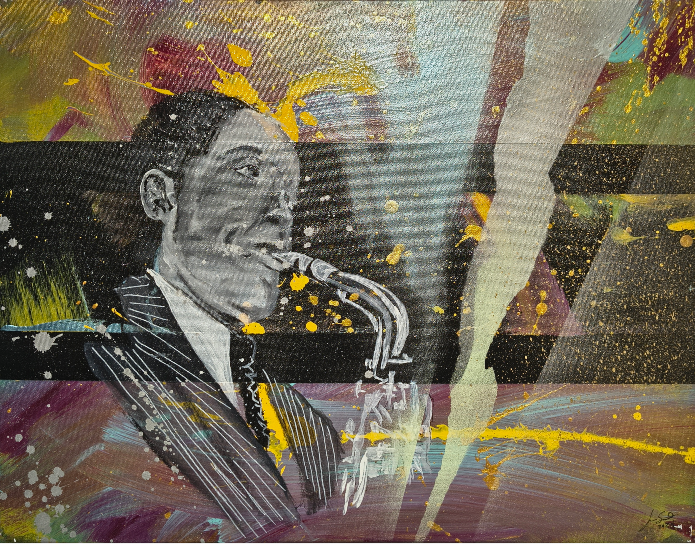 Charlie Parker
Acrylic on Canvas 
Size 16"x20"