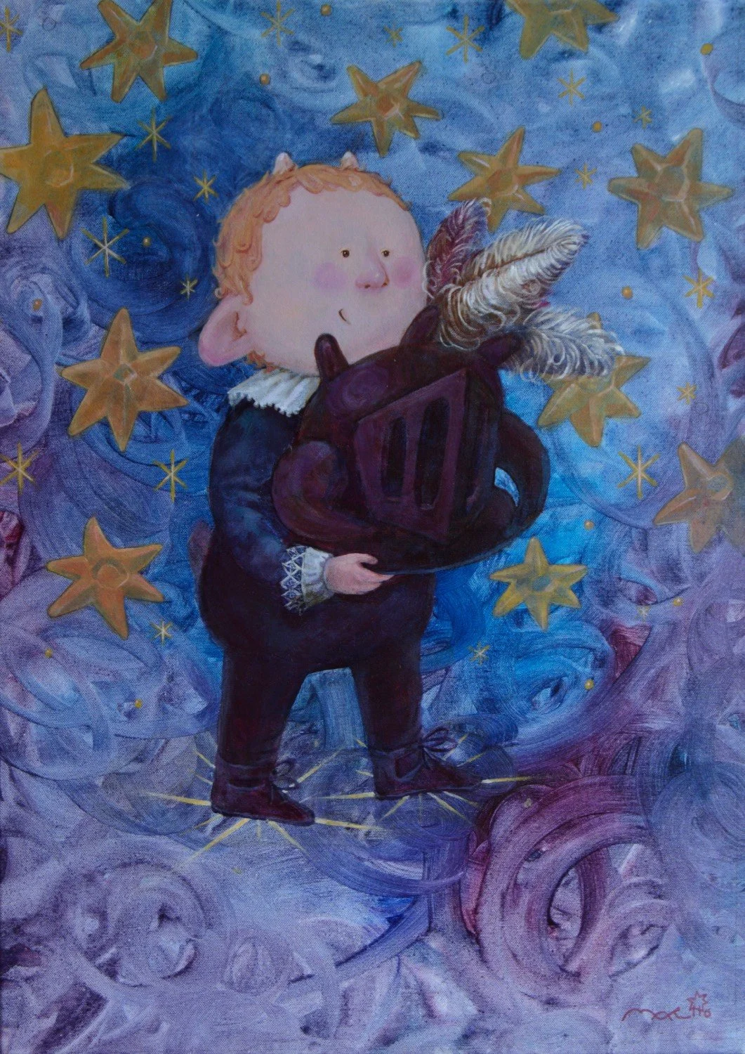   The Little Page , 2026. Acrylic, 50x70 cm. Available.