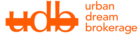 Logo with the letters 'udb' in stylised orange font, with the words 'urban dream brokerage' to the right.