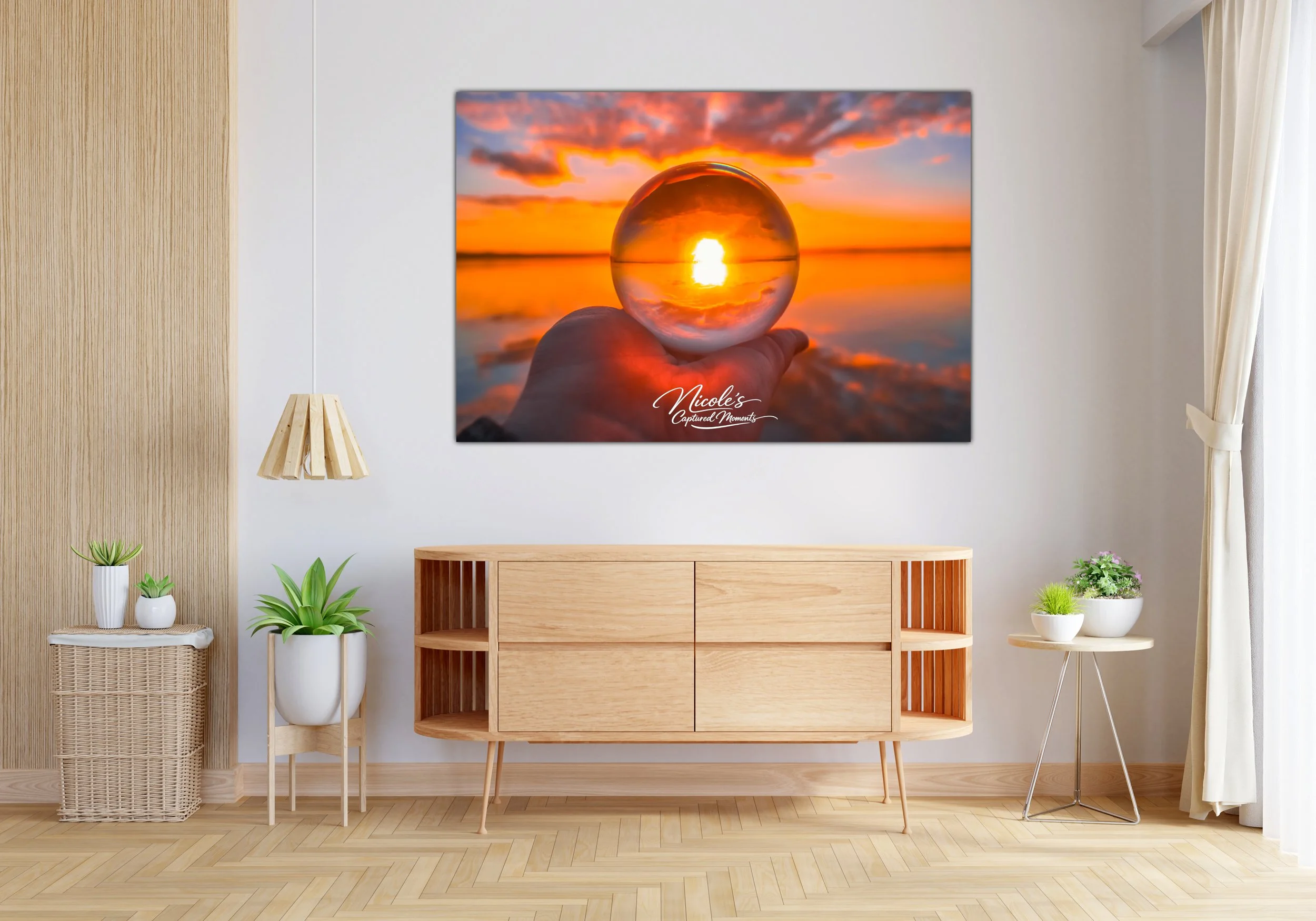 Lensball with the Sunset | Wall Art Print