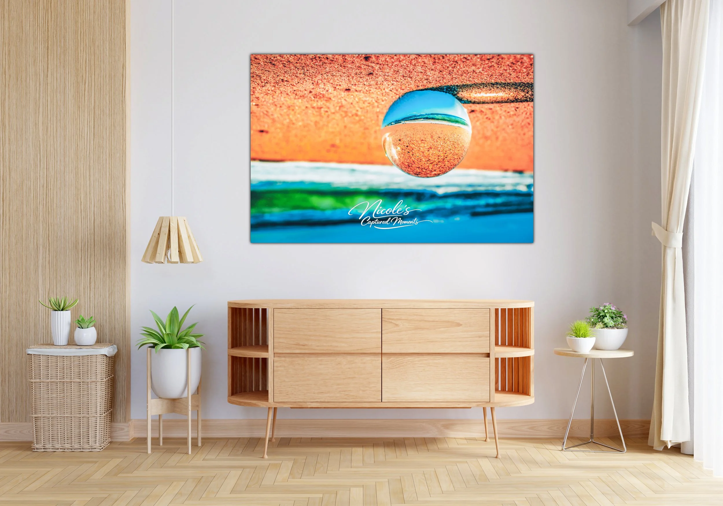 Lensball on the Sand | Wall Art Print