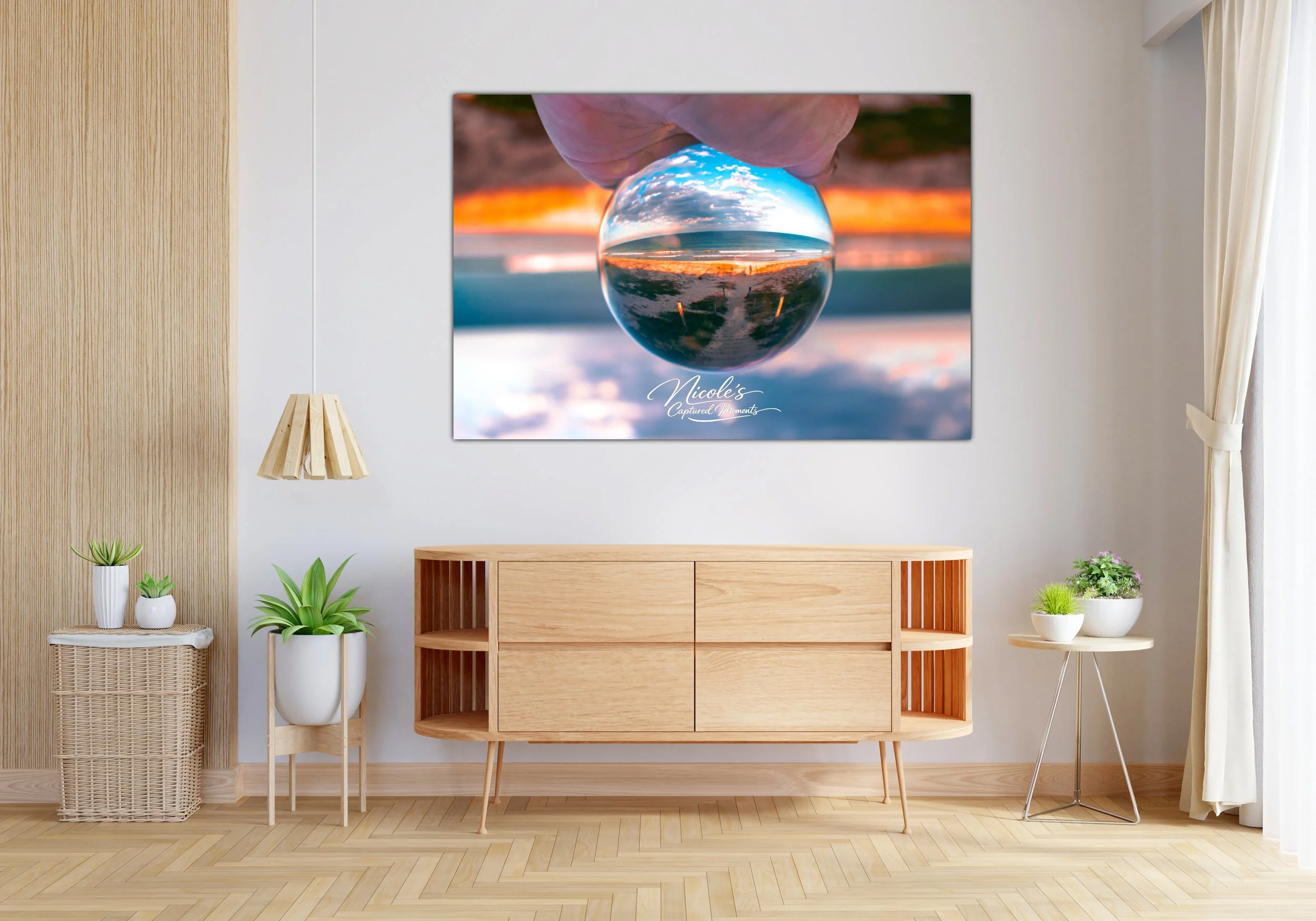 Lensball At The Beach | Wall Art Print