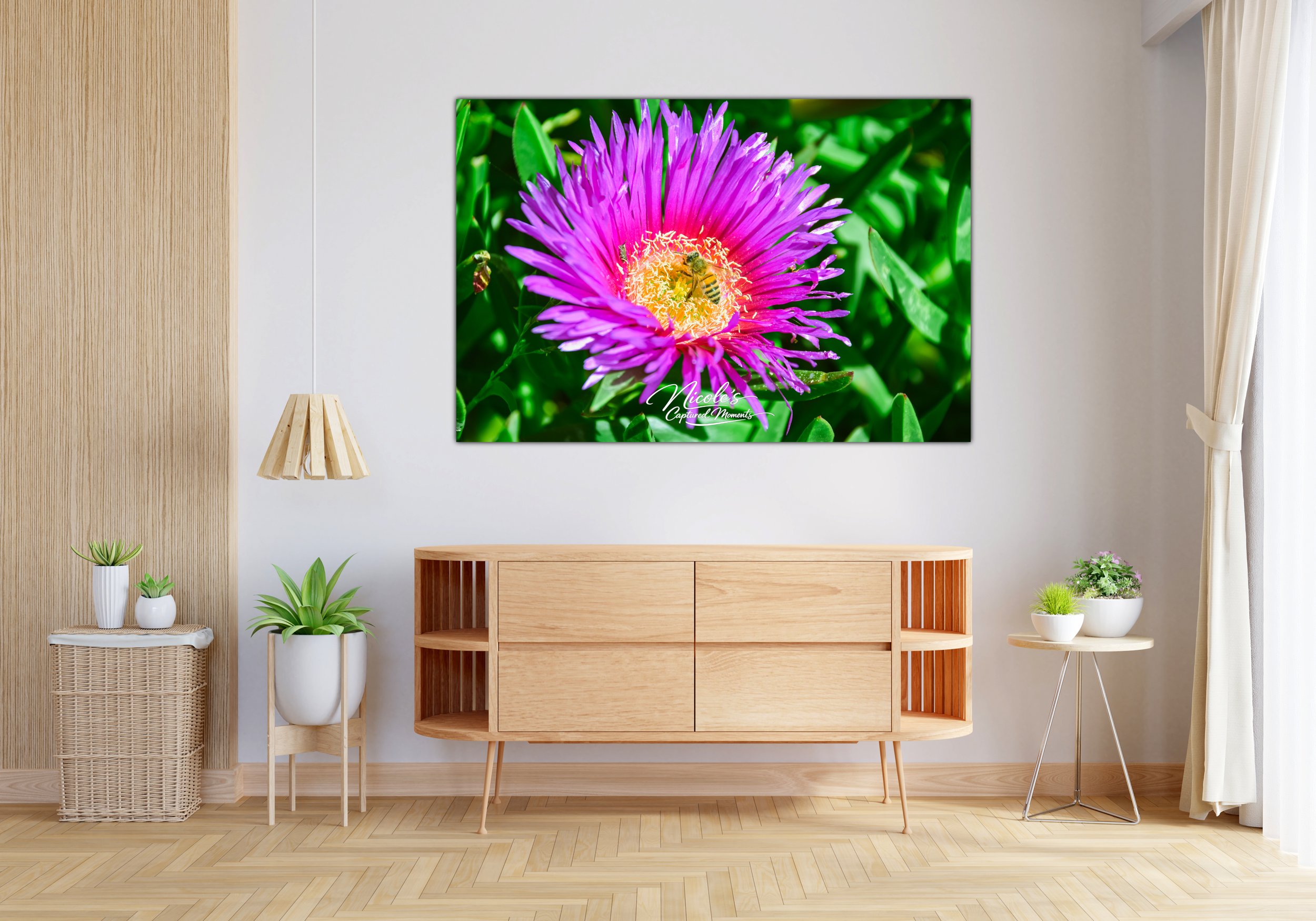 Flower & Bee | Wall Art Print