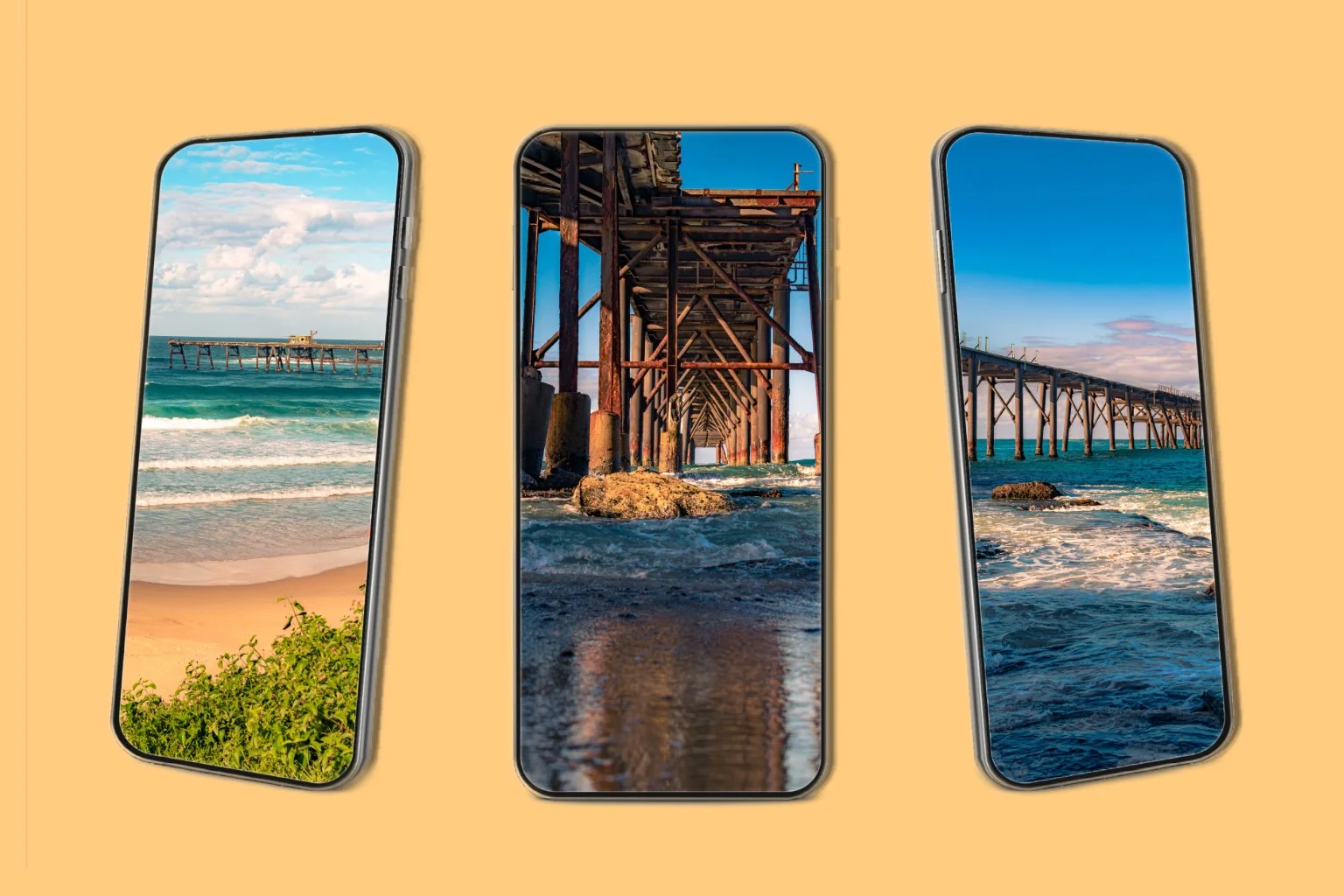 Catherine Hill Bay Beach Phone Wallpaper Pack