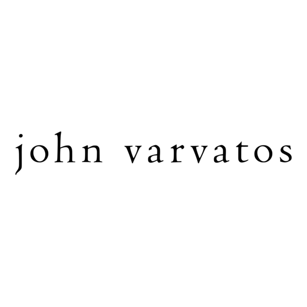 The image features the name 'john varvatos' written in black lowercase serif font on a plain white background.