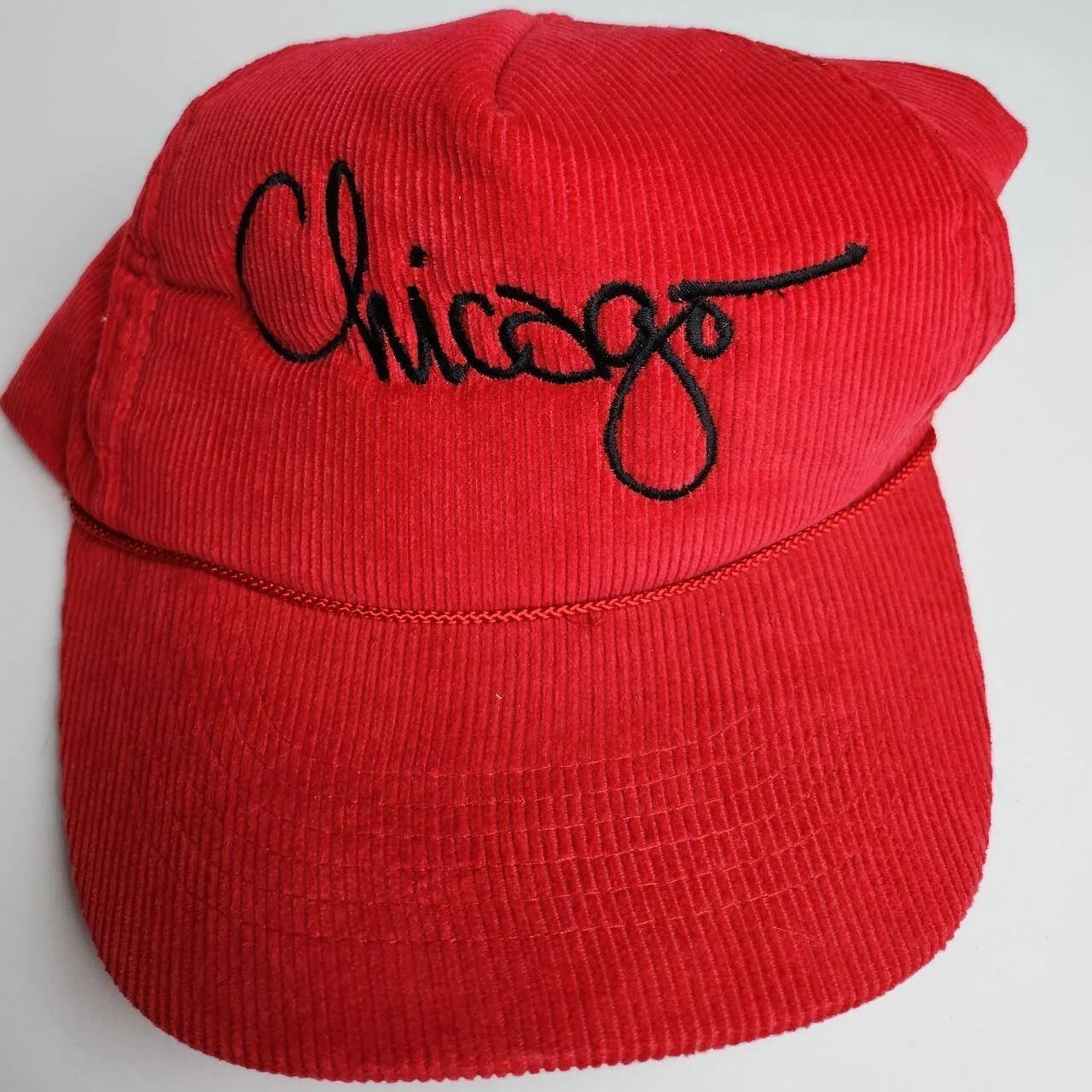 Vintage Corduroy Chicago Hat in Red