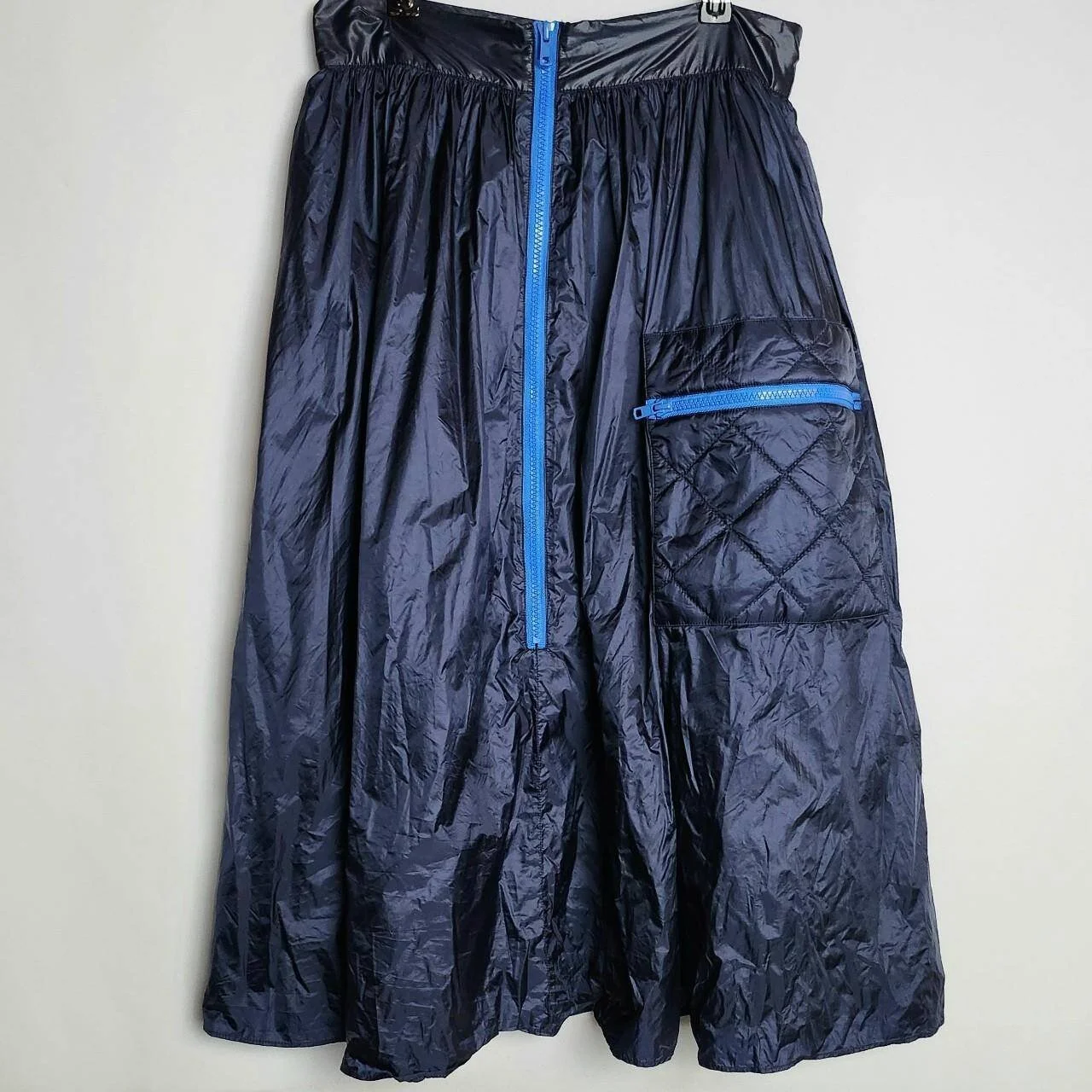 Vintage Rave Utility Parachute Skirt in Blue