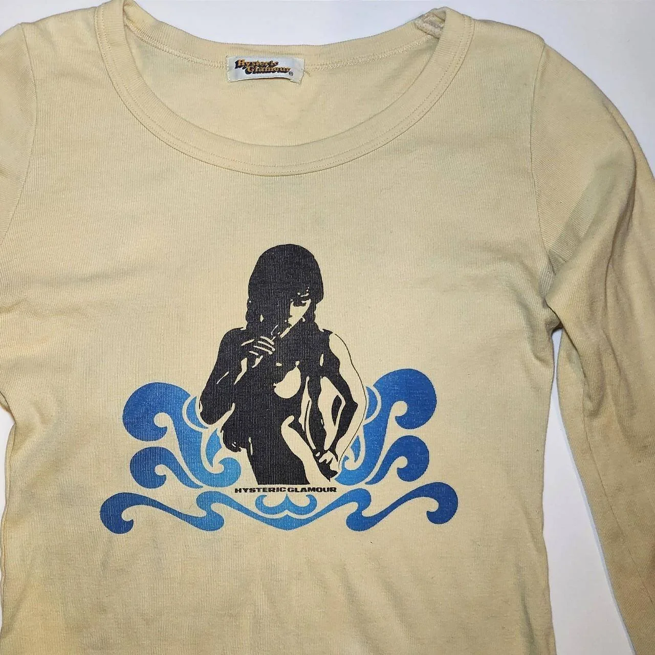 Hysteric Glamour The IT Girl Long Sleeve Pale Yellow Tee