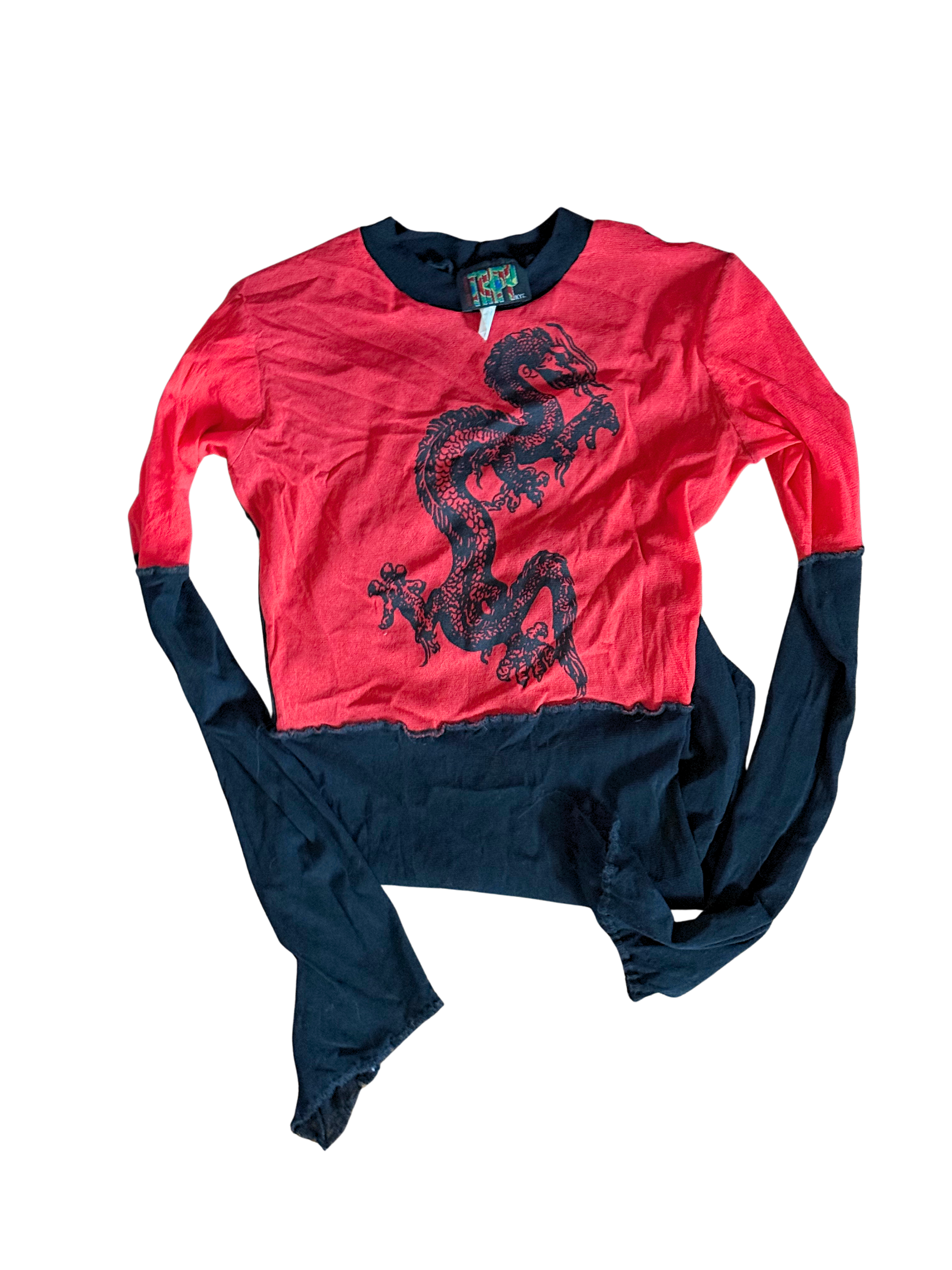 90s TRIPP NYC Dragon Print Mesh Dress