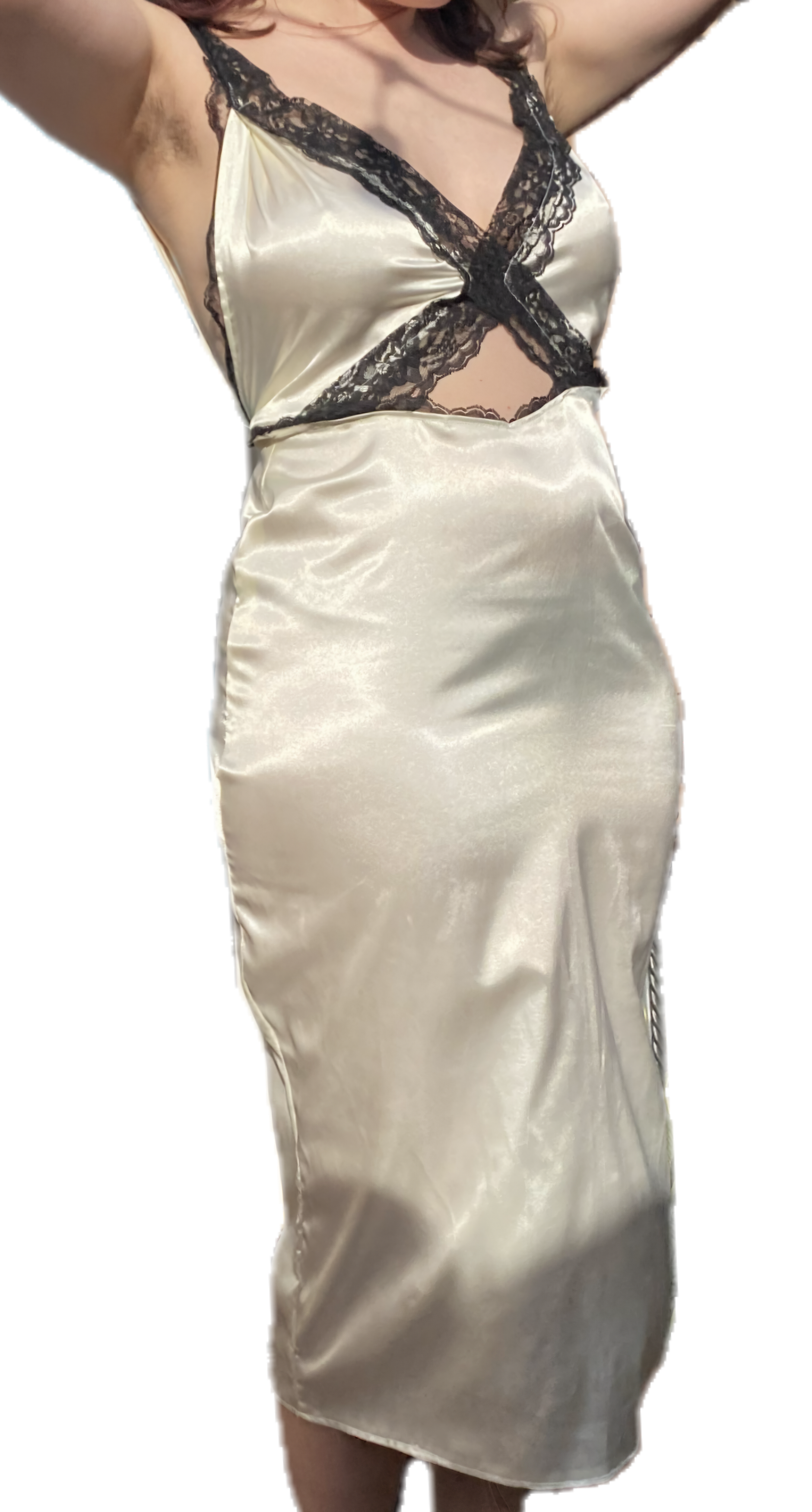 Handmade Satin and Lace Peep Dress (2022)