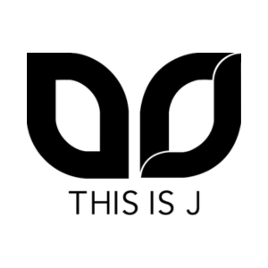 Black and white logo with stylized leaf design and the text 'THIS IS J' underneath.
