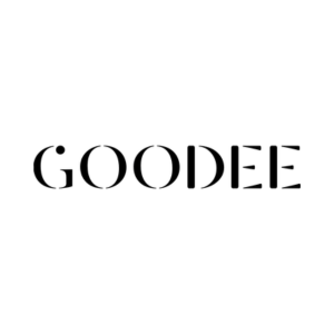The word "GOODEE" in black uppercase letters on a white background