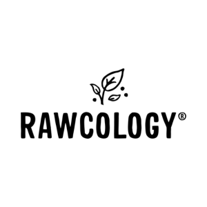 Rawcology logo featuring a stylized leaf and the brand name in bold letters.