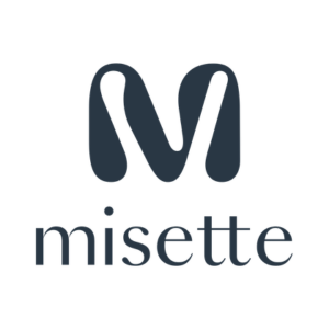Logo with a stylized letter 'M' and the word 'misette' below it.