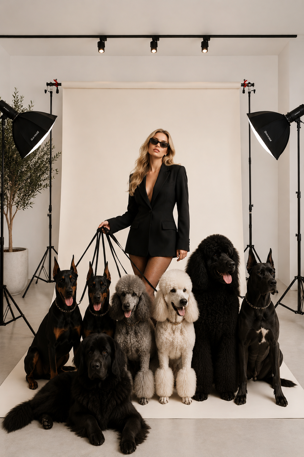 Professional branding photoshoot at Paradise Palms Studio in Bali with seamless backdrop and studio lighting.