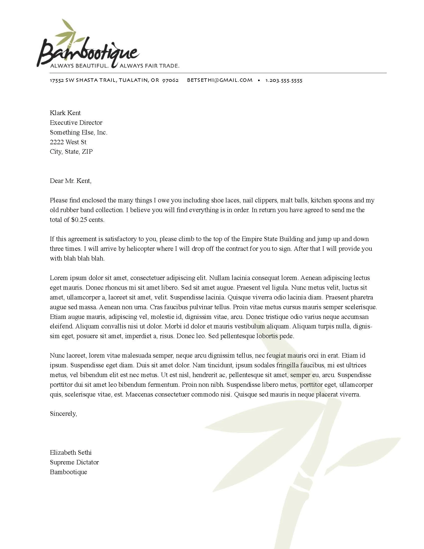 Christian Leaders for Africa Letterhead