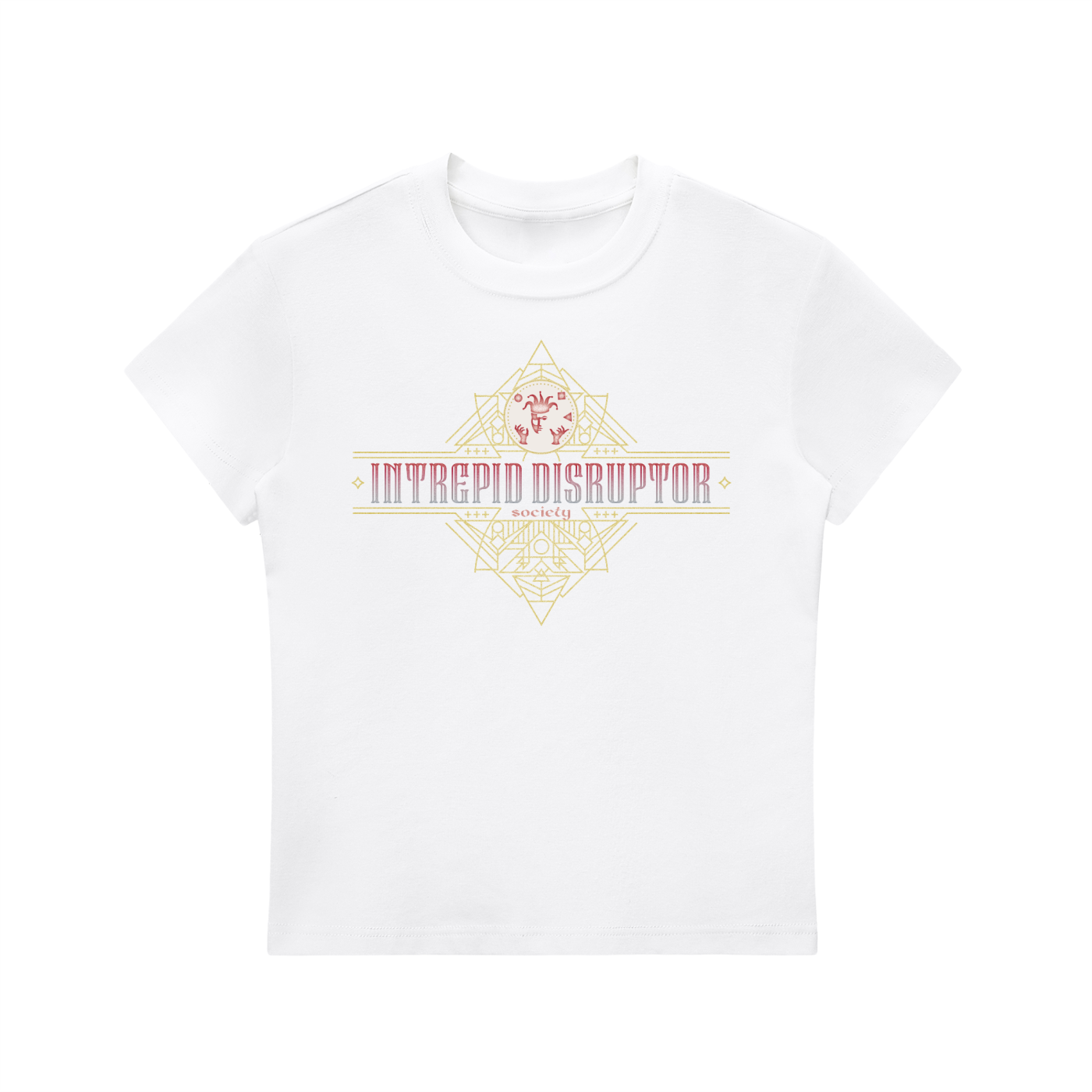 Women's Essential Bodycon Crewneck T-Shirt • Intrepid Disruptor • Weathered design