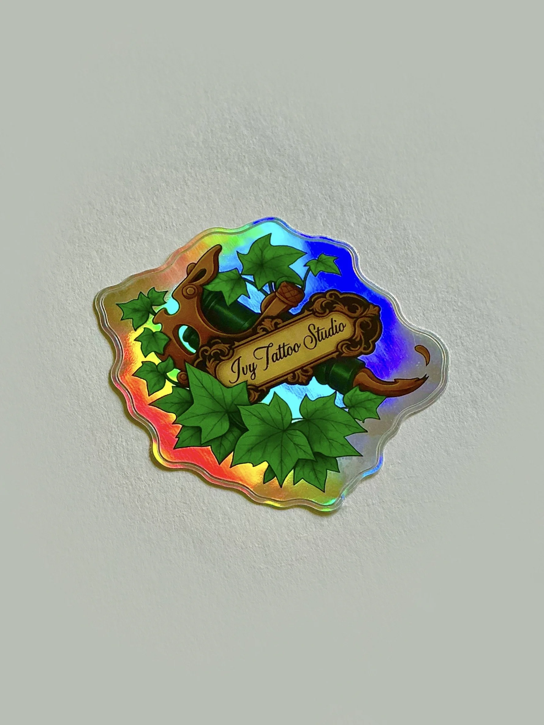 Ivy Tattoo Studio Holographic Sticker