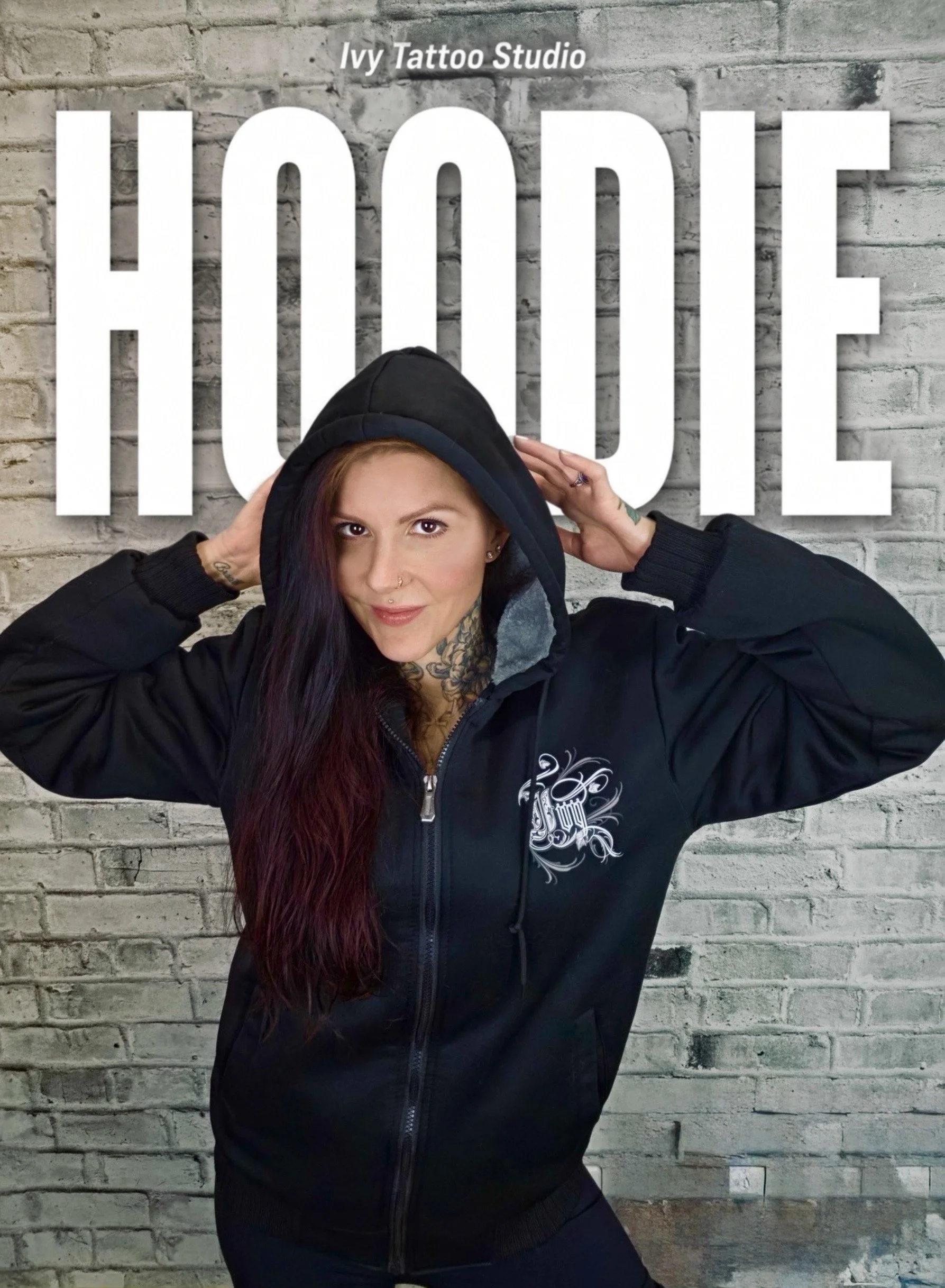 Ivy Tattoo Studio Zip Hoodie