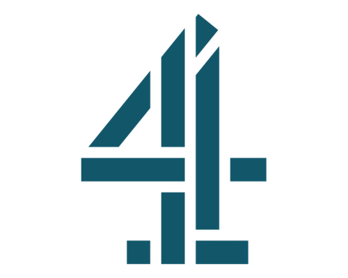 Channel 4 logo, a stylized number 4 in dark blue.