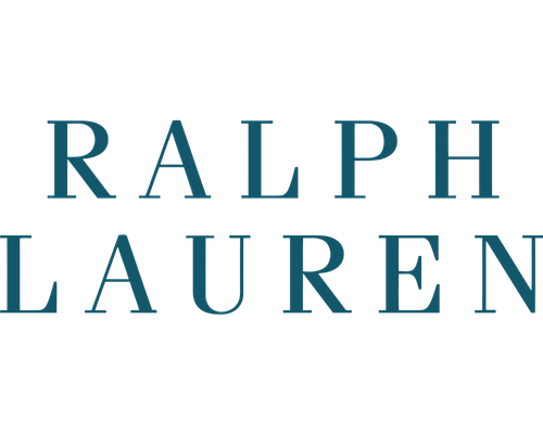 Ralph Lauren logo in blue and teal text