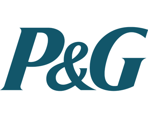 P&G logo in blue text on a white background.