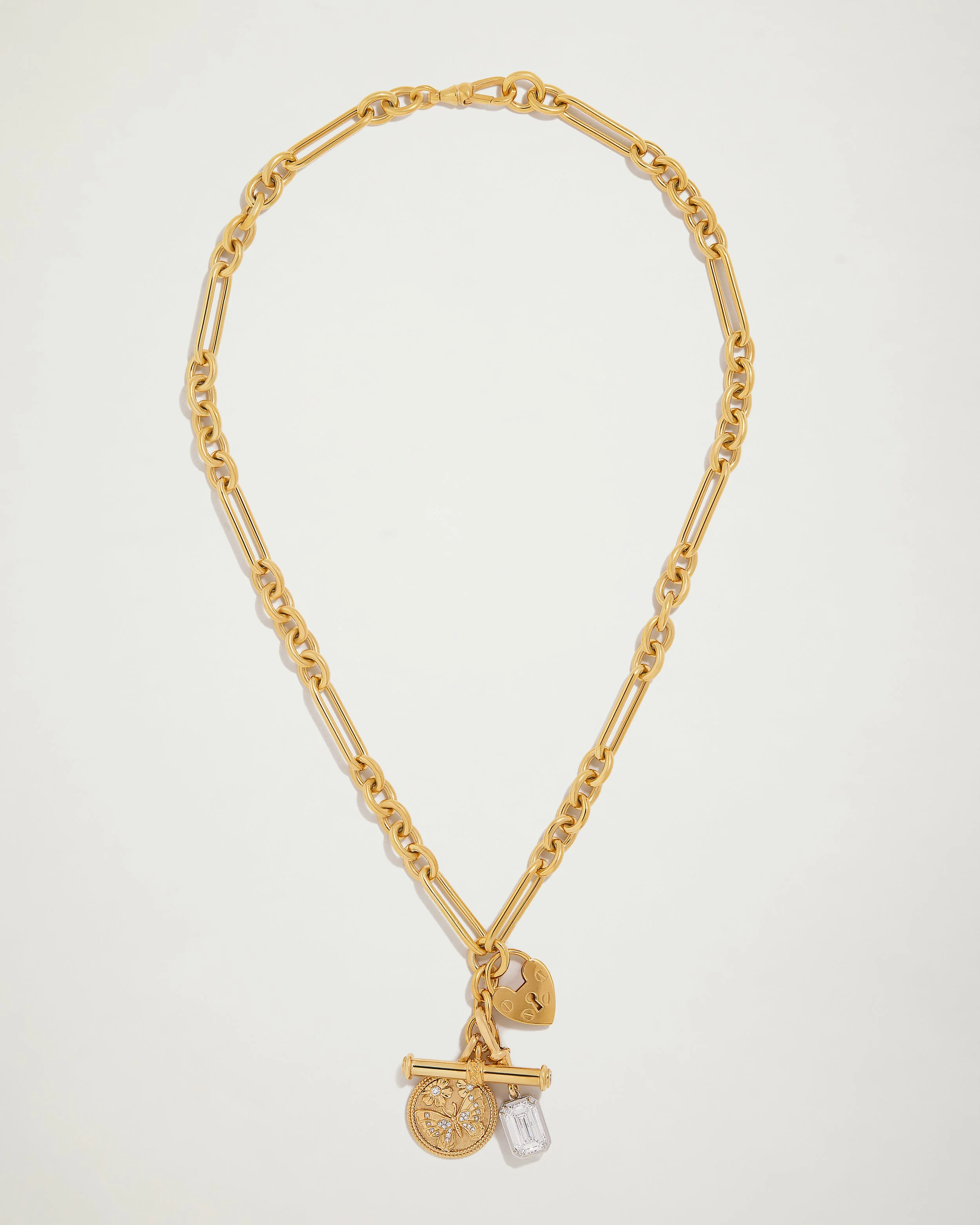 S14-Paperclip Large plus five necklace with diamond Bar-26387-Heidi & Hart-0230.jpg