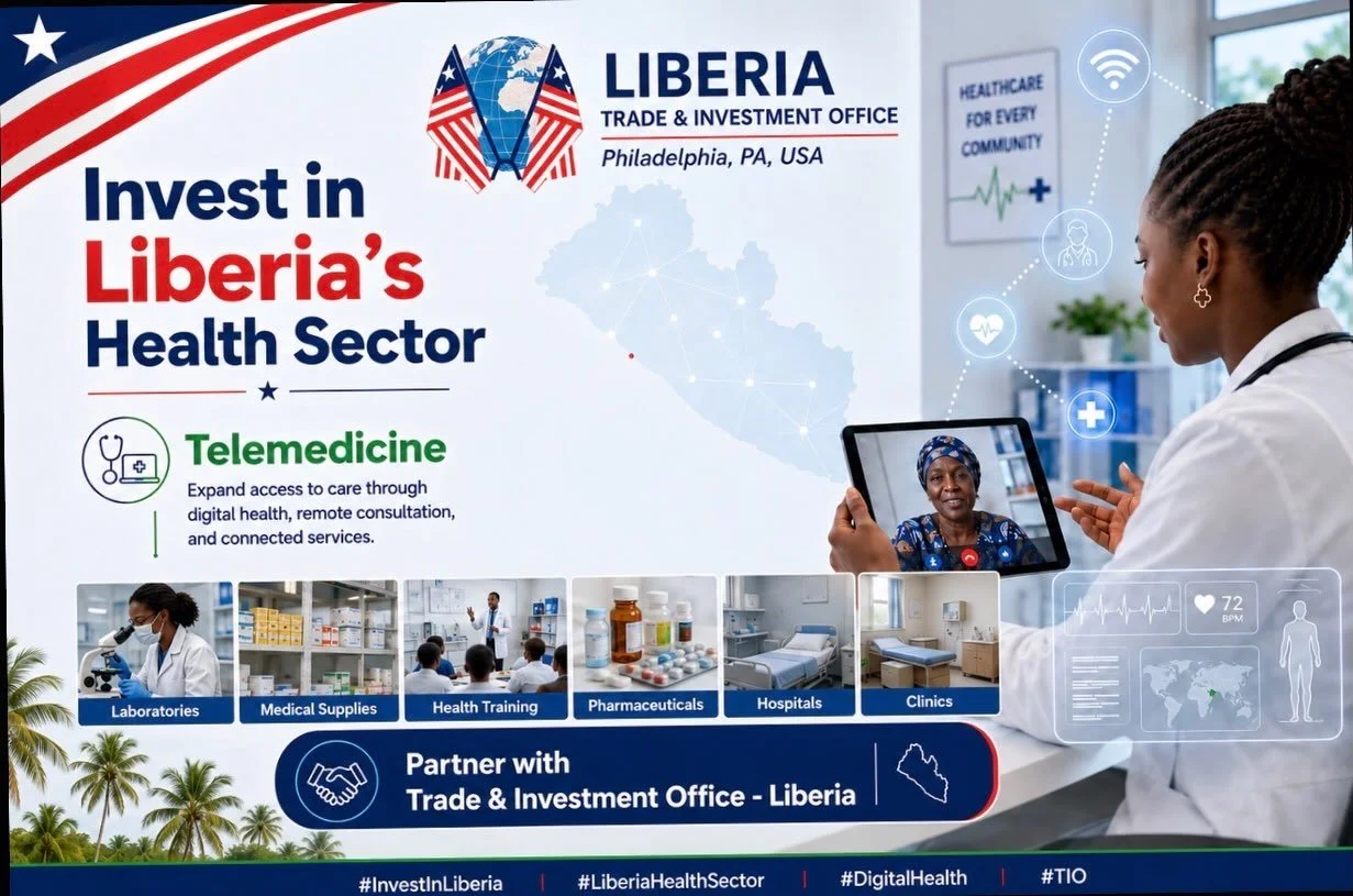 Invest in Liberia&rsquo;s Health Future

Opportunities exist in:

&bull; Hospitals
&bull; Clinics
&bull; Laboratories
&bull; Pharmaceuticals
&bull; Medical equipment
&bull; Telemedicine
&bull; Ambulance services
&bull; Medical logistics
&bull; Health