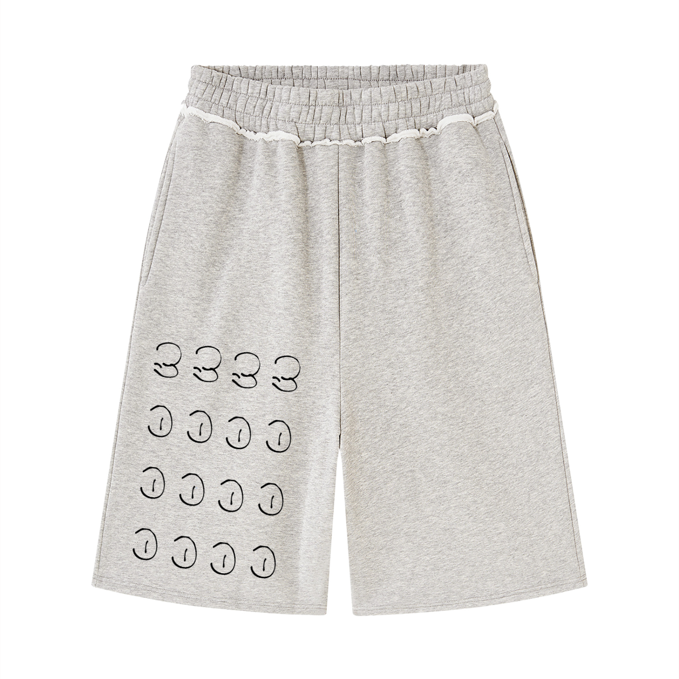 20k raw edge fleece short