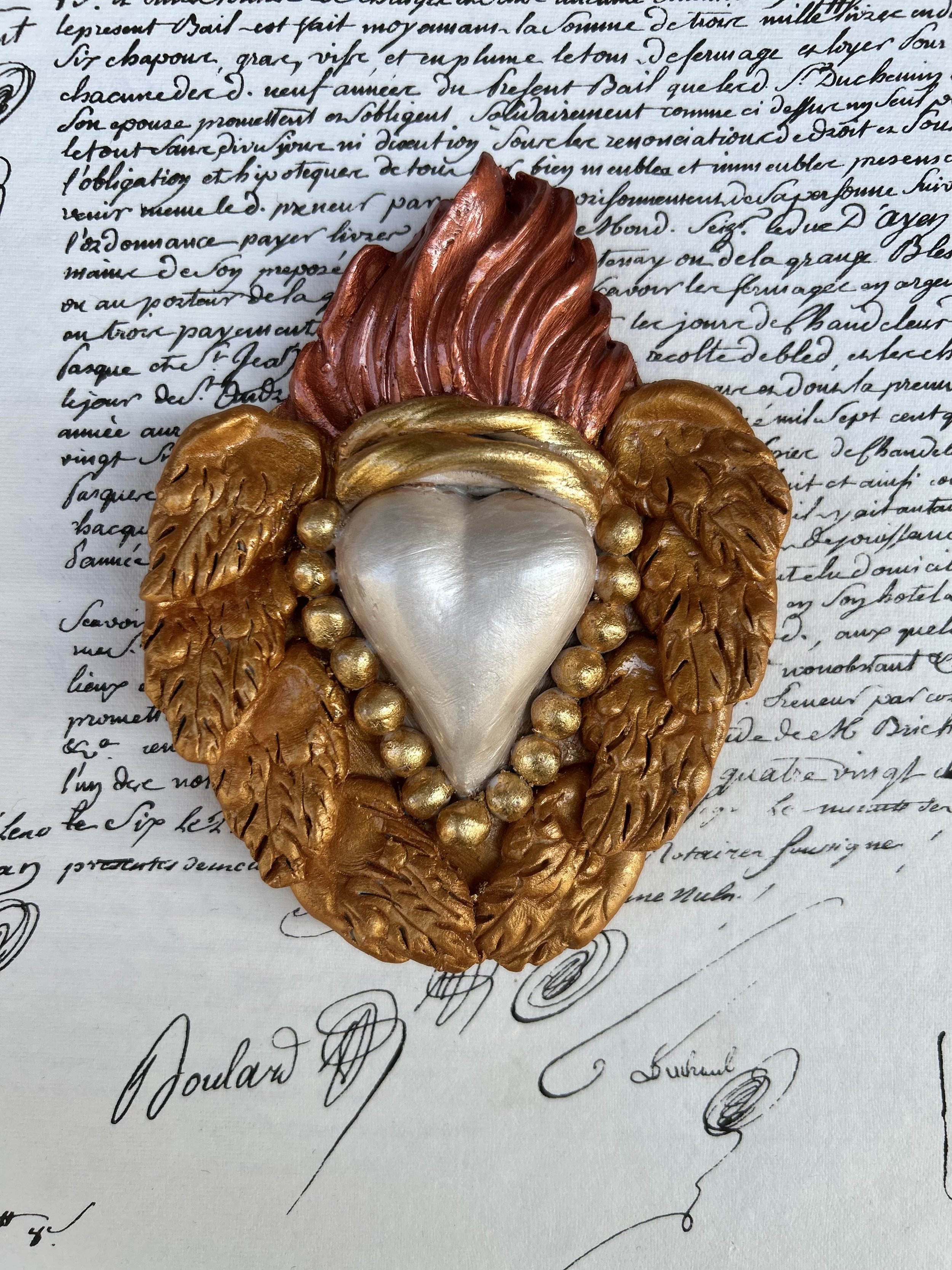 Coeur Doré et blanc