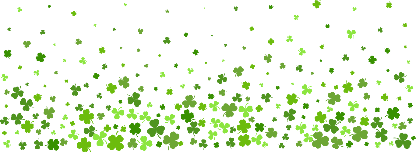 Gouttes de pluie en forme de trèfles verts suspendues sur un fond noir.