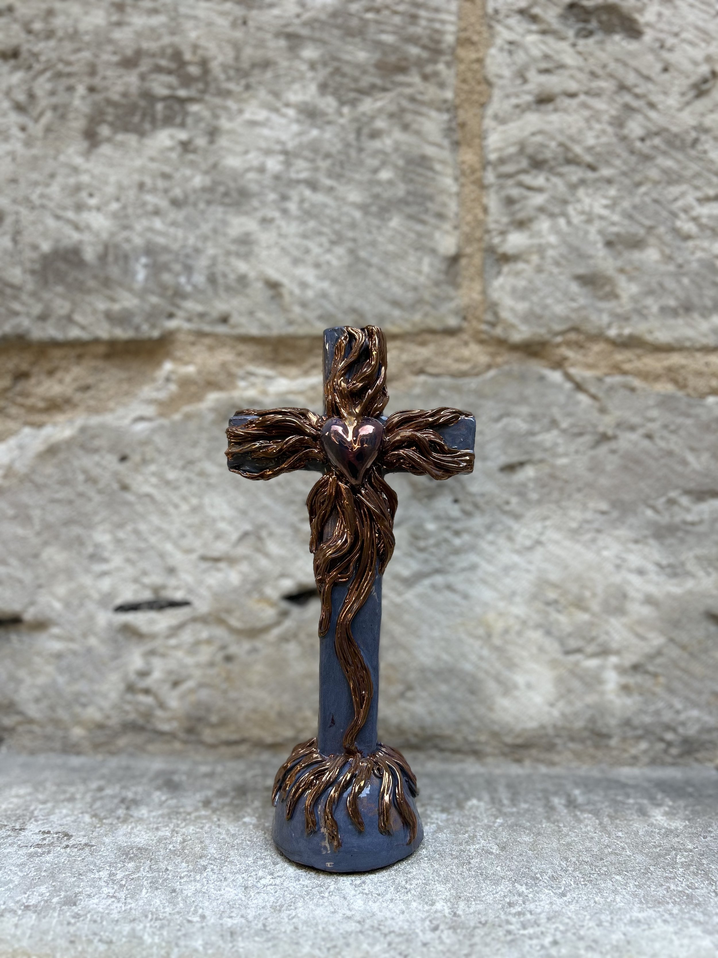 Croix grise plaqué OR