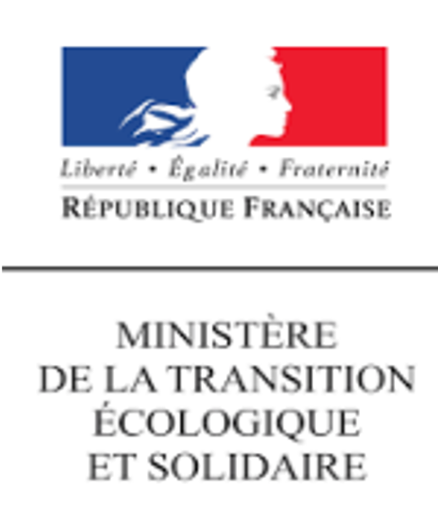 Logo du gouvernement français avec la Marianne, drapeau tricolore, et texte 'Liberté, Égalité, Fraternité' au-dessus, et 'République Française' en dessous, avec mention du ministère de la Transition écologique et solidaire.
