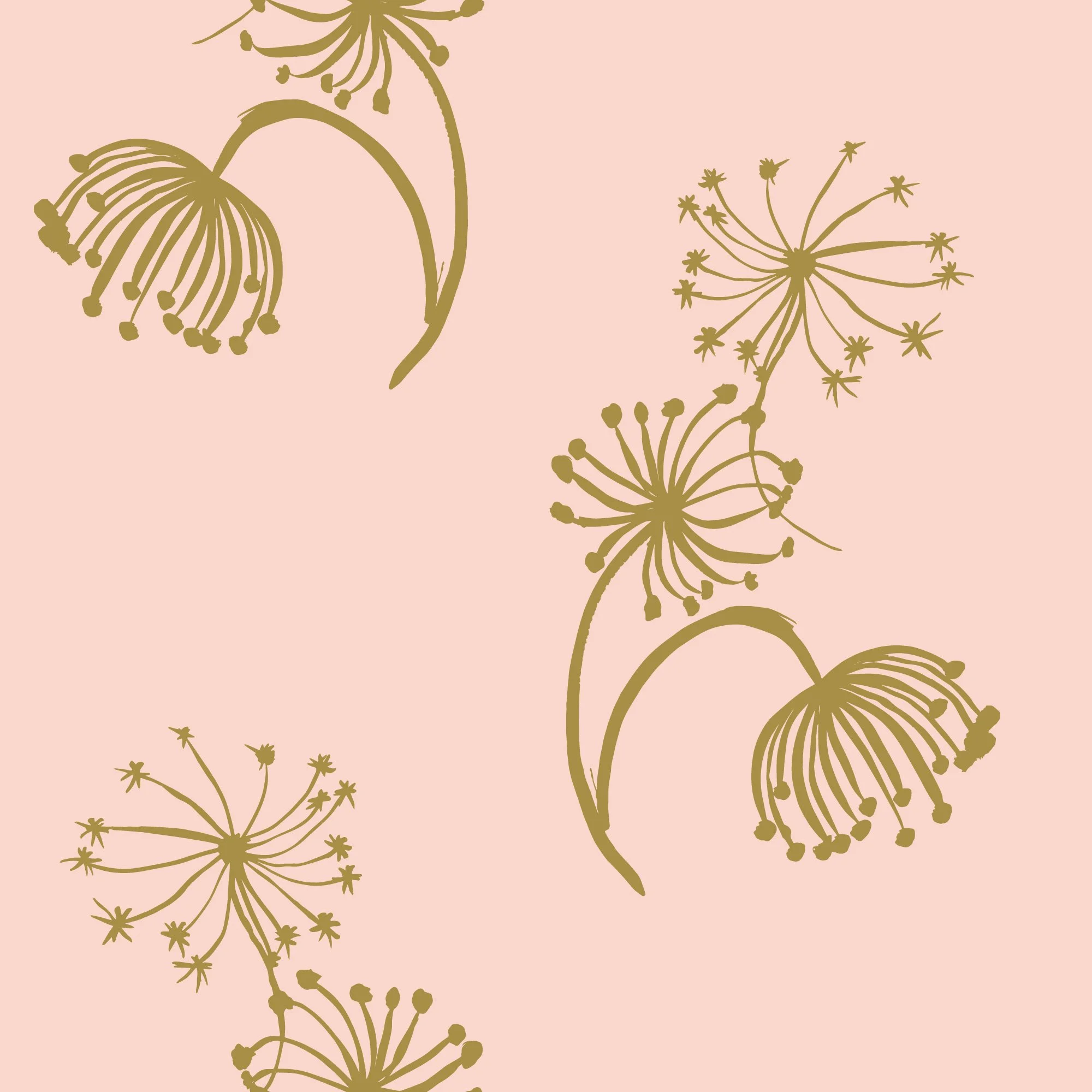 Golden Queen Anne's Lace on Vintage Pink
