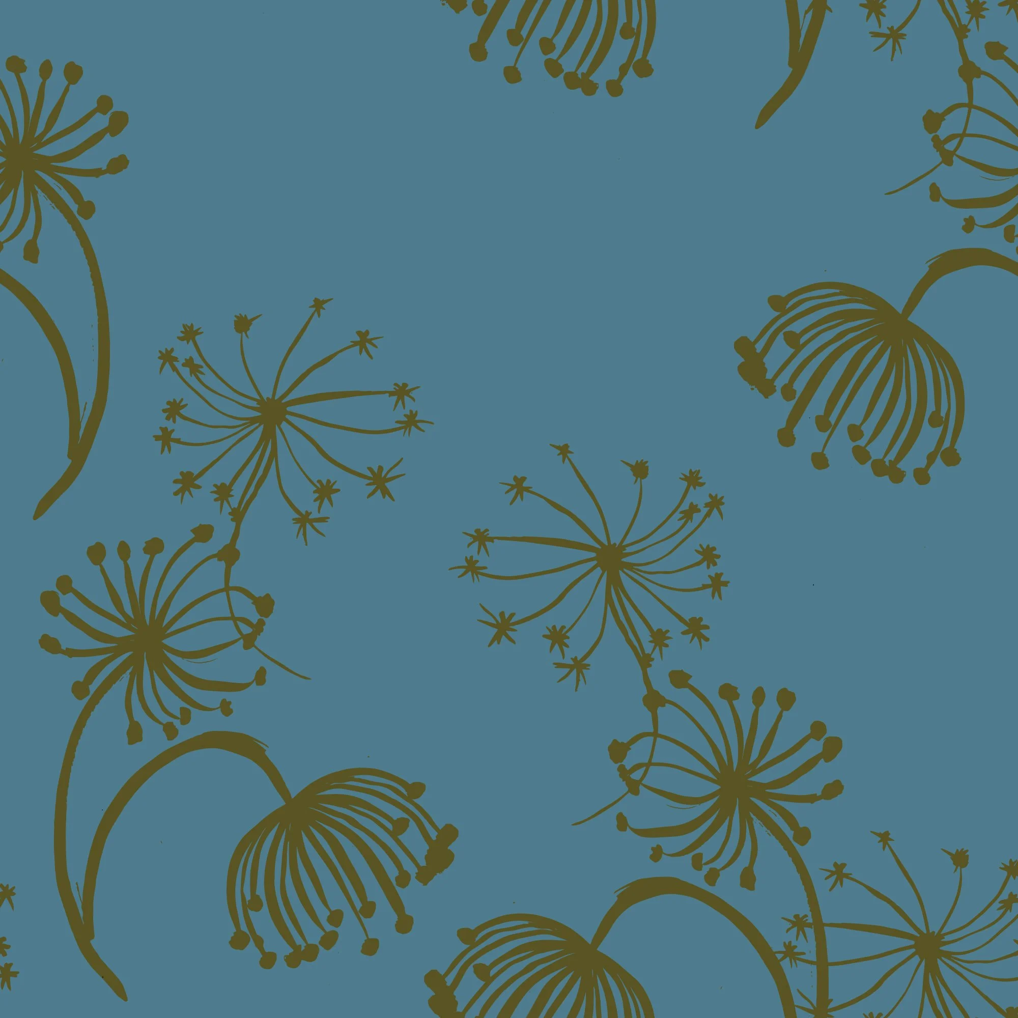 Queen Anne's Lace on Dusky Blue