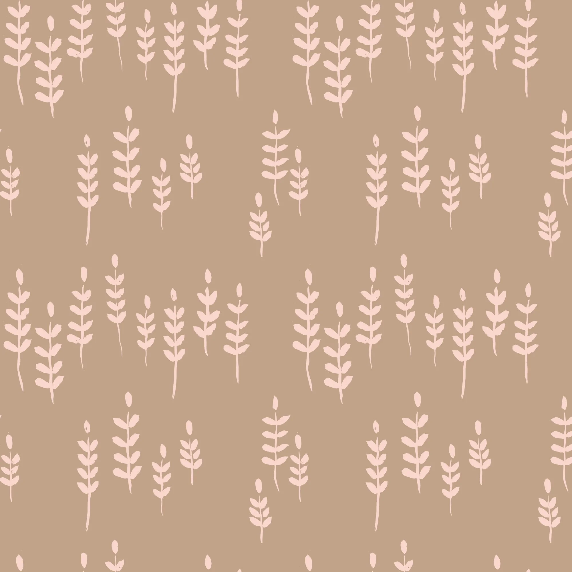 Pale Pink Ferns on Doeskin