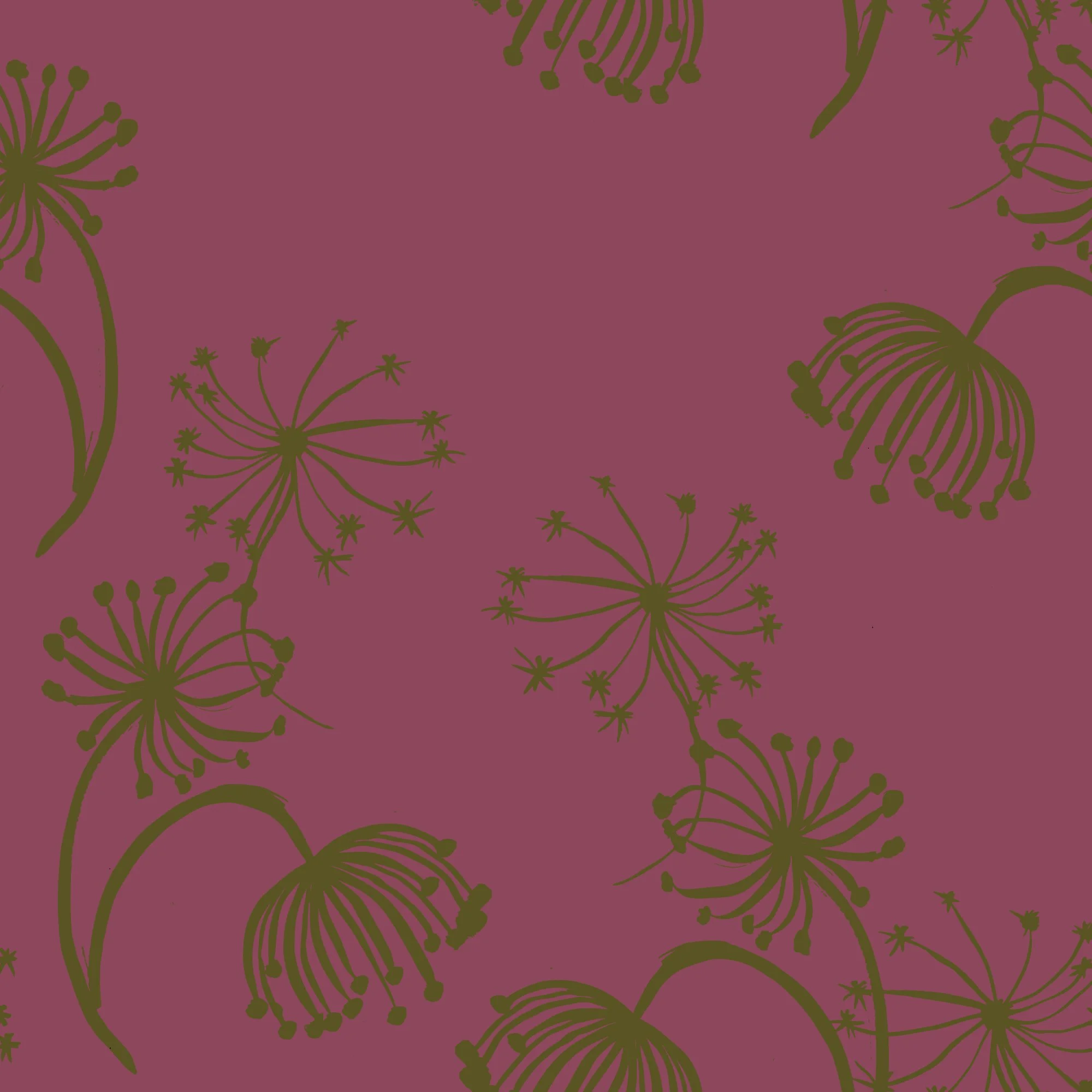 Queen Anne's Lace in Moss Green & Raspberry