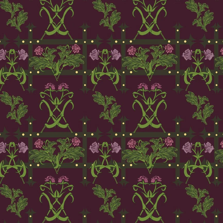 acanthus-and-carnations-on-black-cherry.jpg