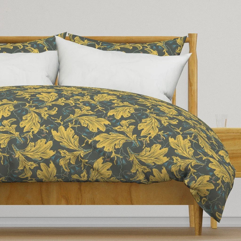 ochre grey acanthus on duvet sf.jpeg