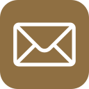 Icon of an email envelope on a brown background.