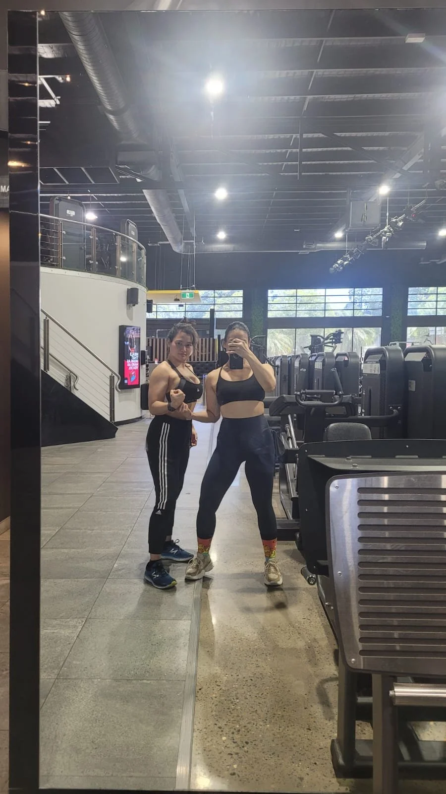 Personal trainer Vera Yazid with a client after strength work out at Bodyfit Auburn