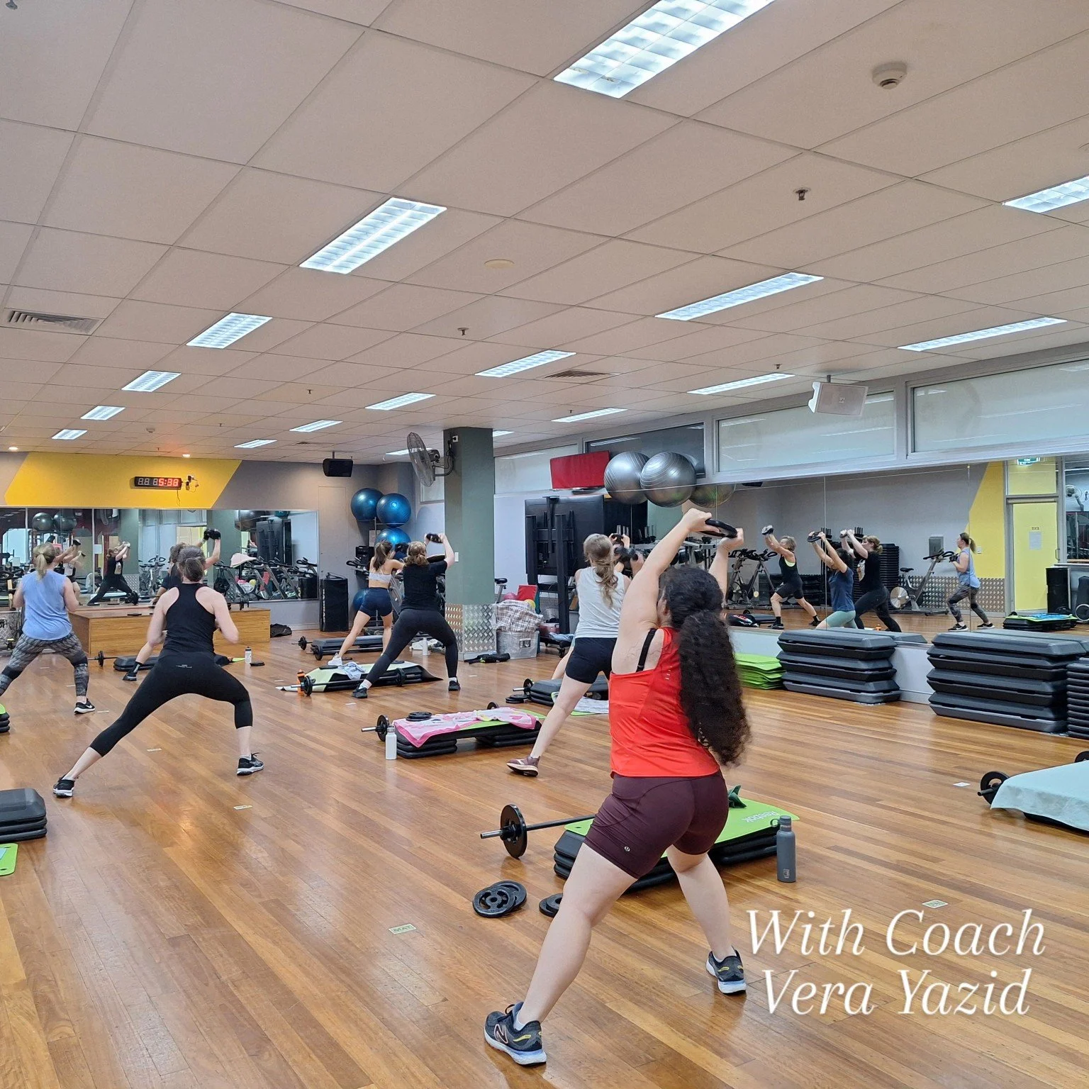 Vera Yazid leading a group fitness class at Crunchb Female Leichhardt