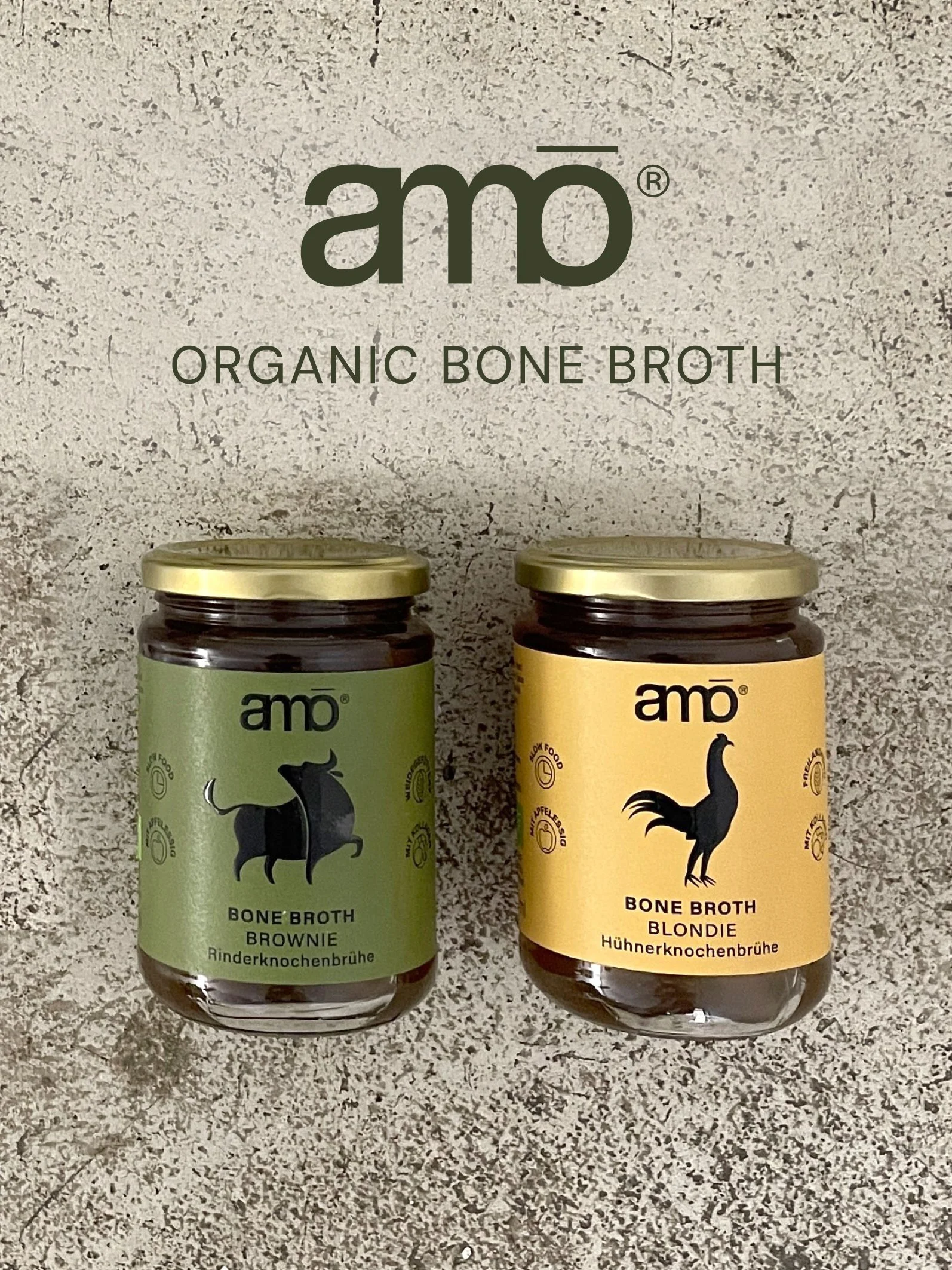 amo Nutrition GmbH Logo mit Dosen 