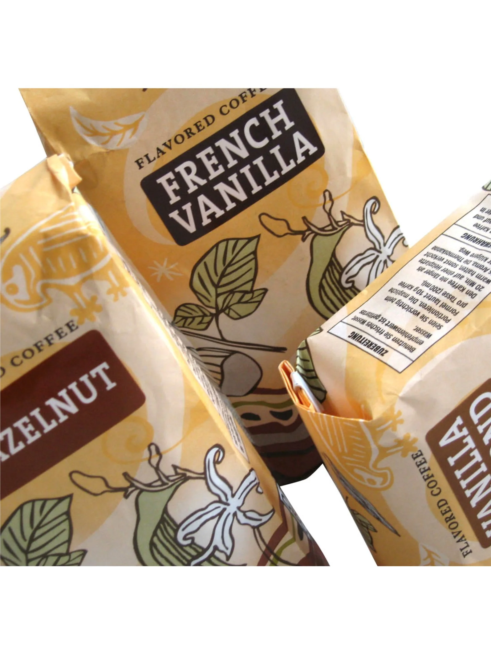Verschiedene Verpackungen von Balzac Coffee