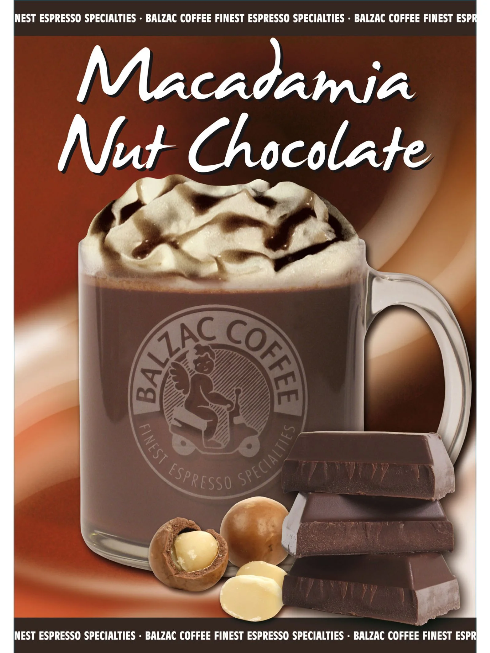 Balzac Coffee Finest Espresso Specialties Macadamia Nut Chocolate Design